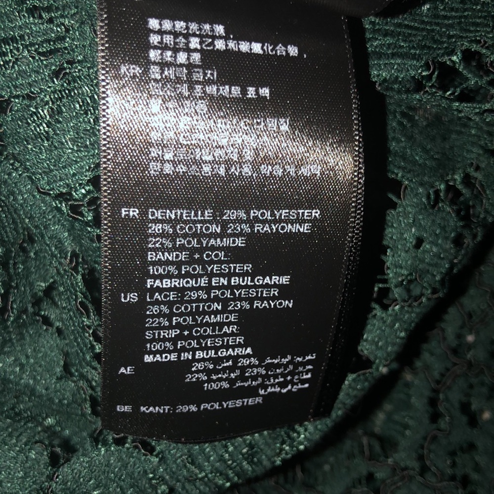 Sandro Paris lace Forest green dress sz 2 - Picture 7 of 9
